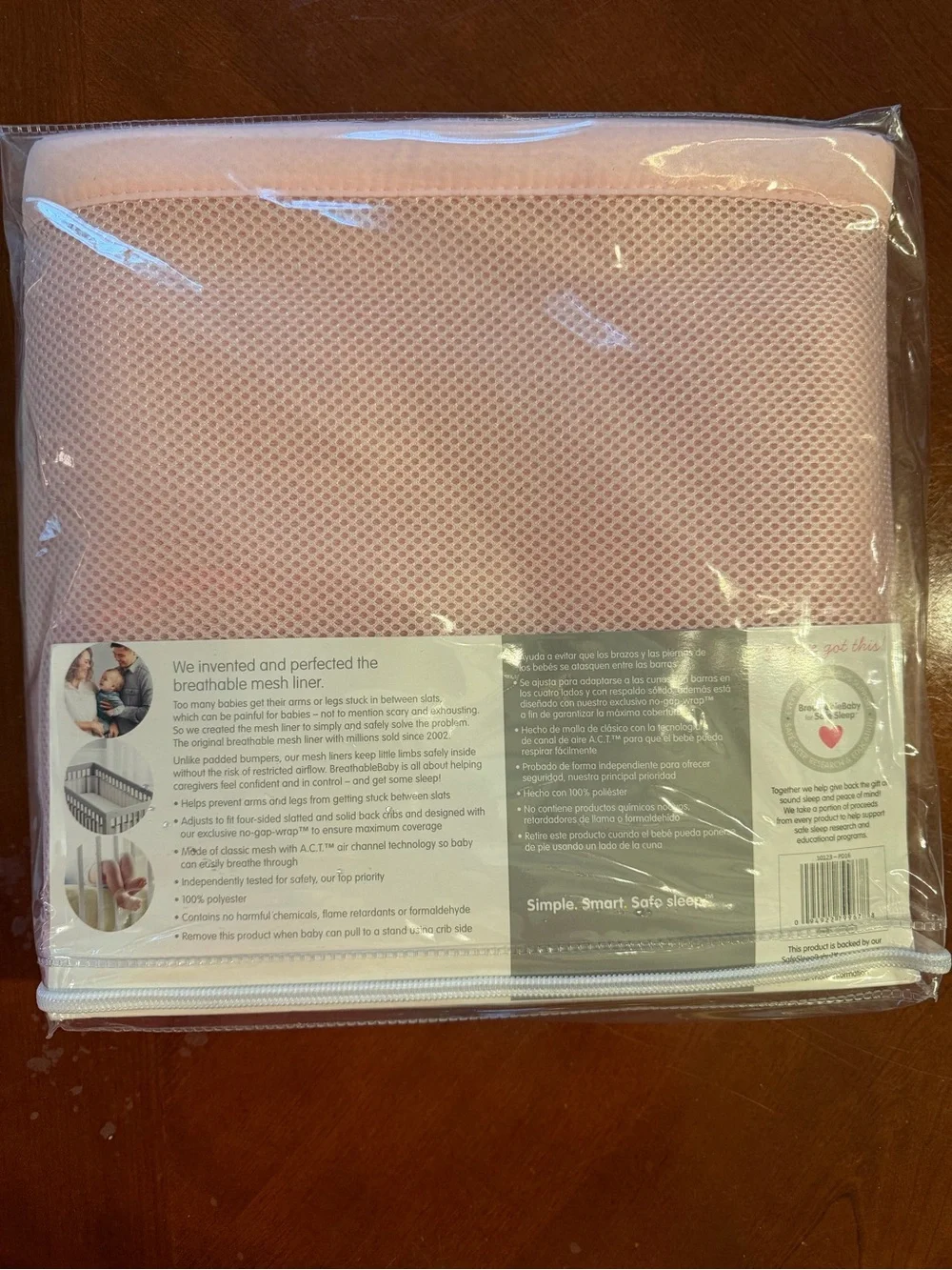 Classic Breathable Mesh Crib Liner - Pink